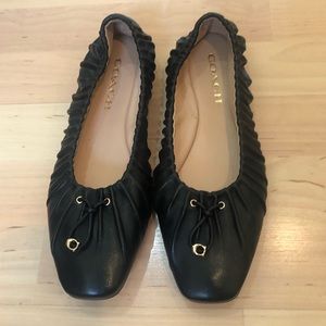 New Coach Black leather flats.